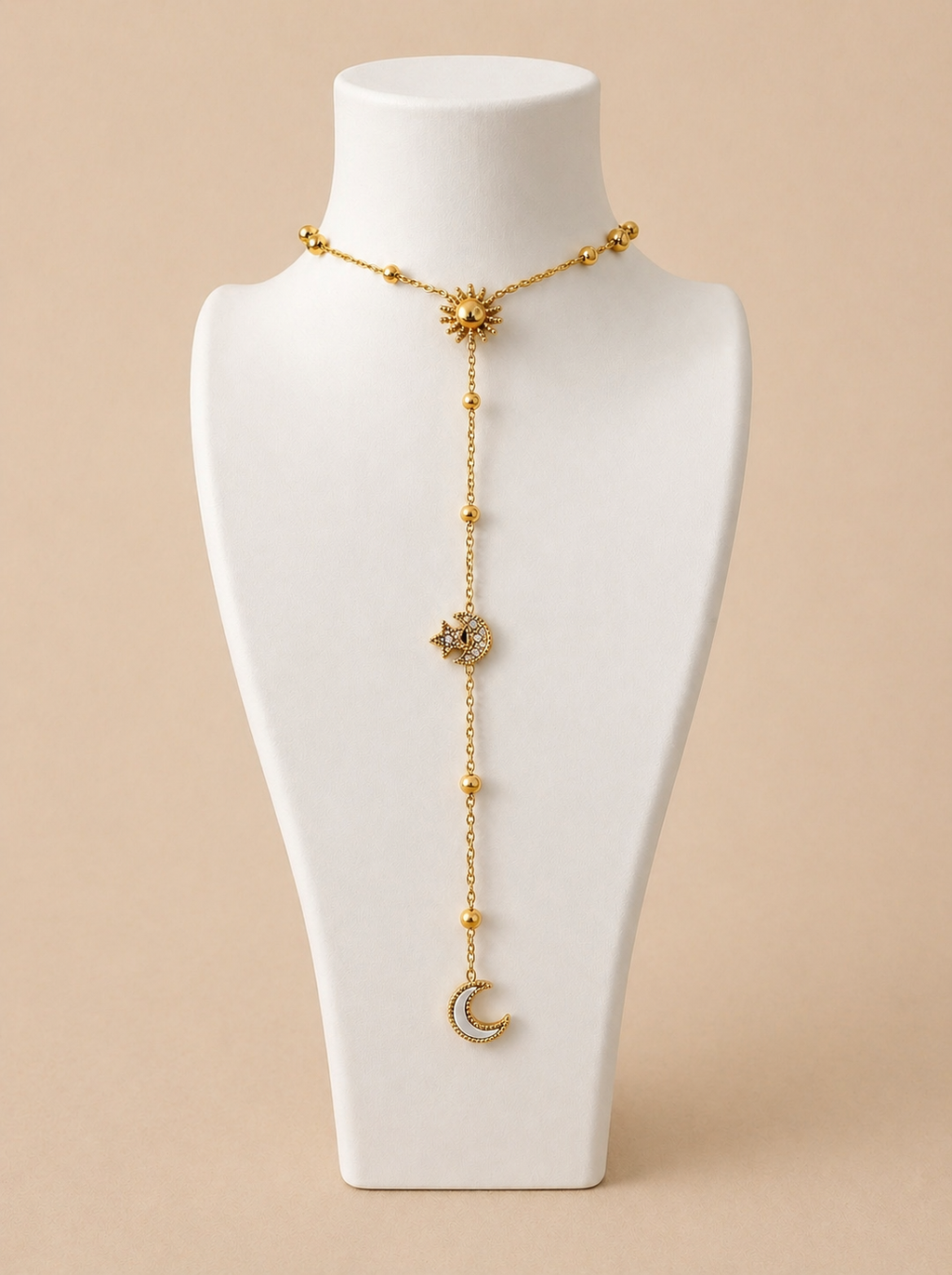 Séduisant Collier Y Cravate Doré