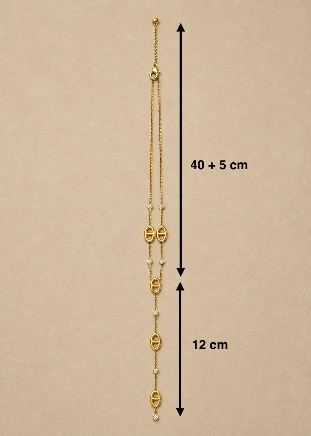 Irrésistible Collier Cravate Doré