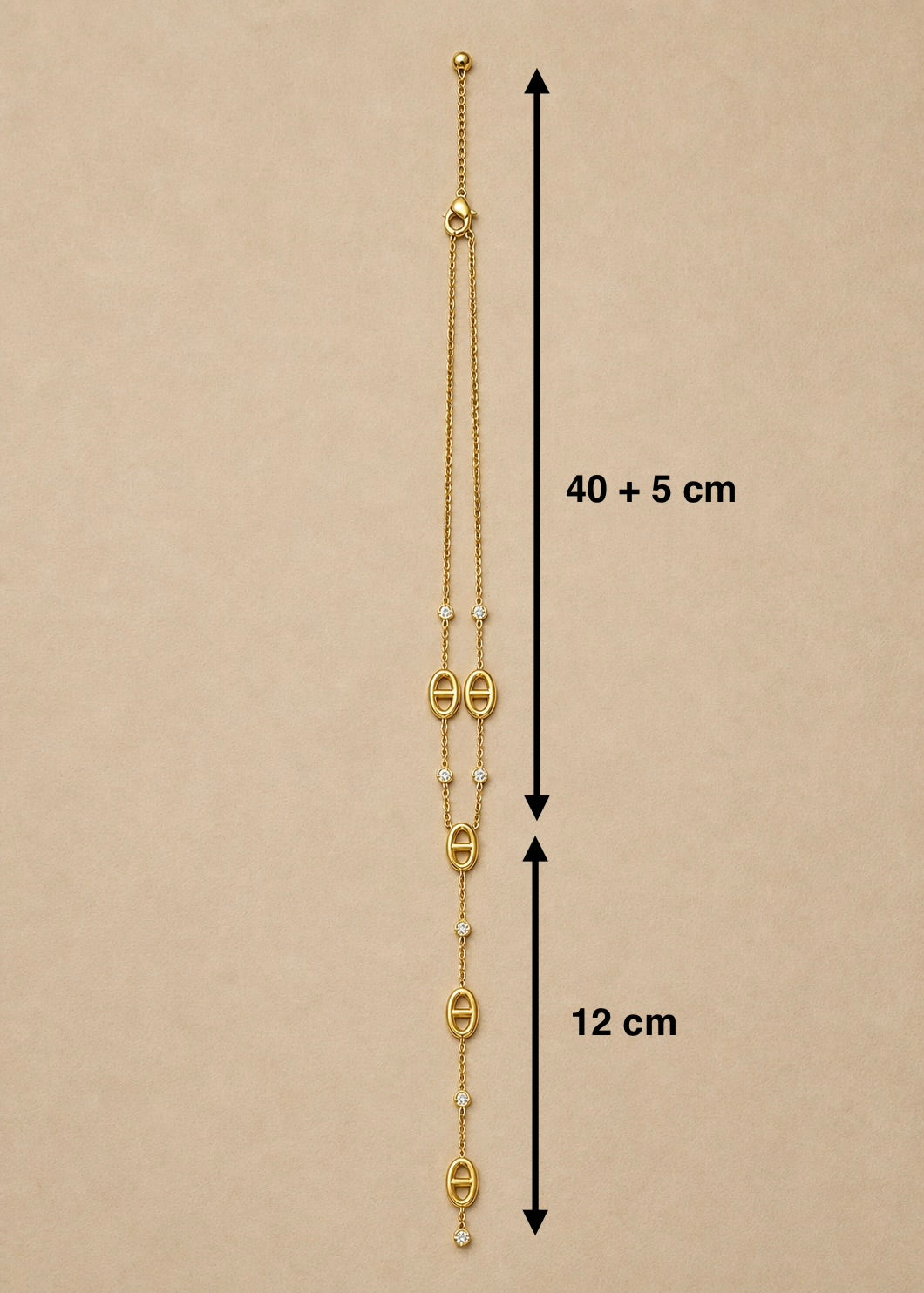 Irrésistible Collier Cravate Doré