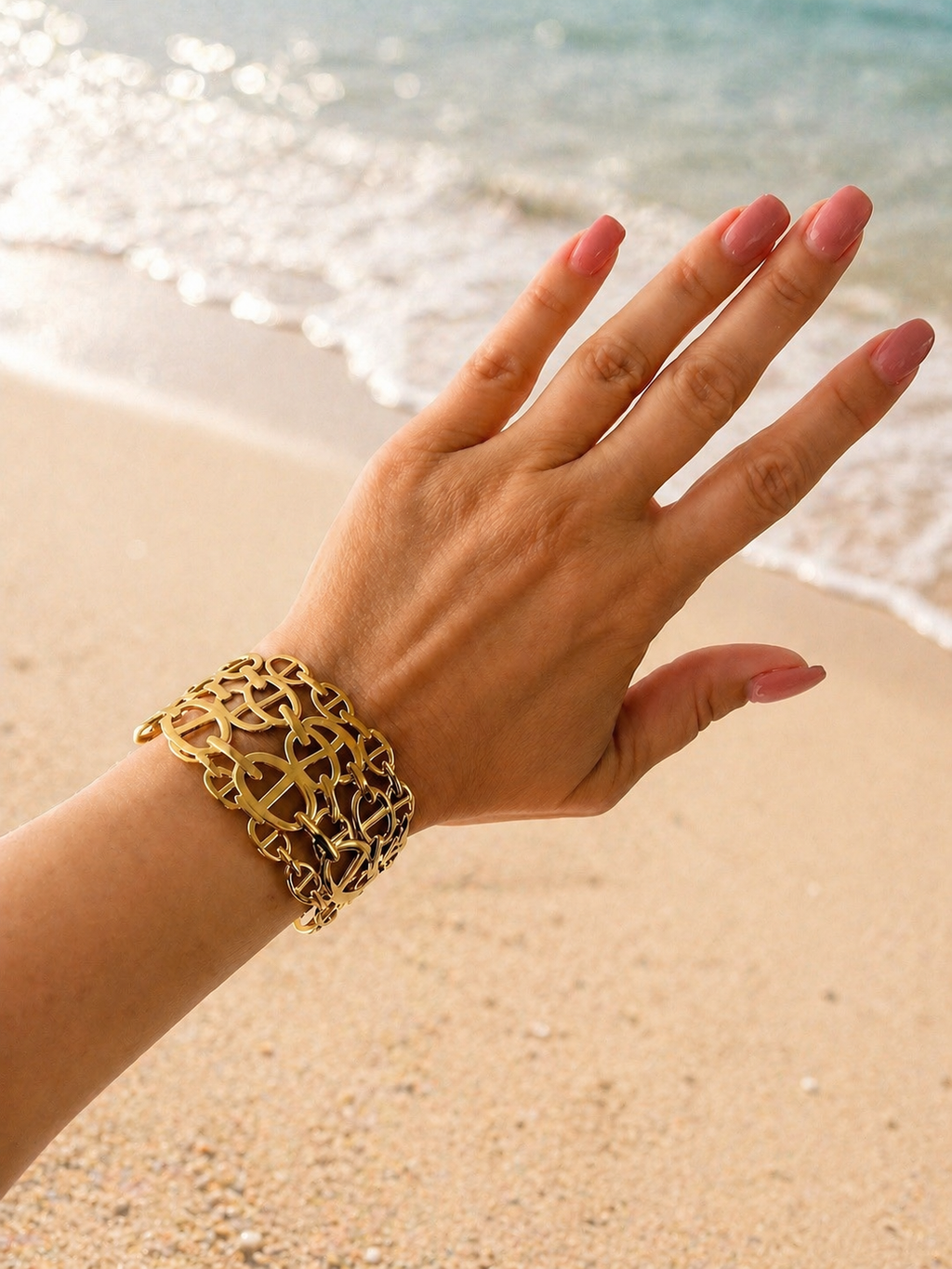 Fascinante Manchette Maille Marine — Bracelet