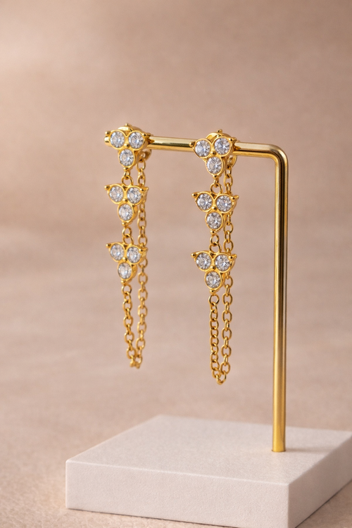 Eclatantes Florales Boucles Chaîne Pendantes