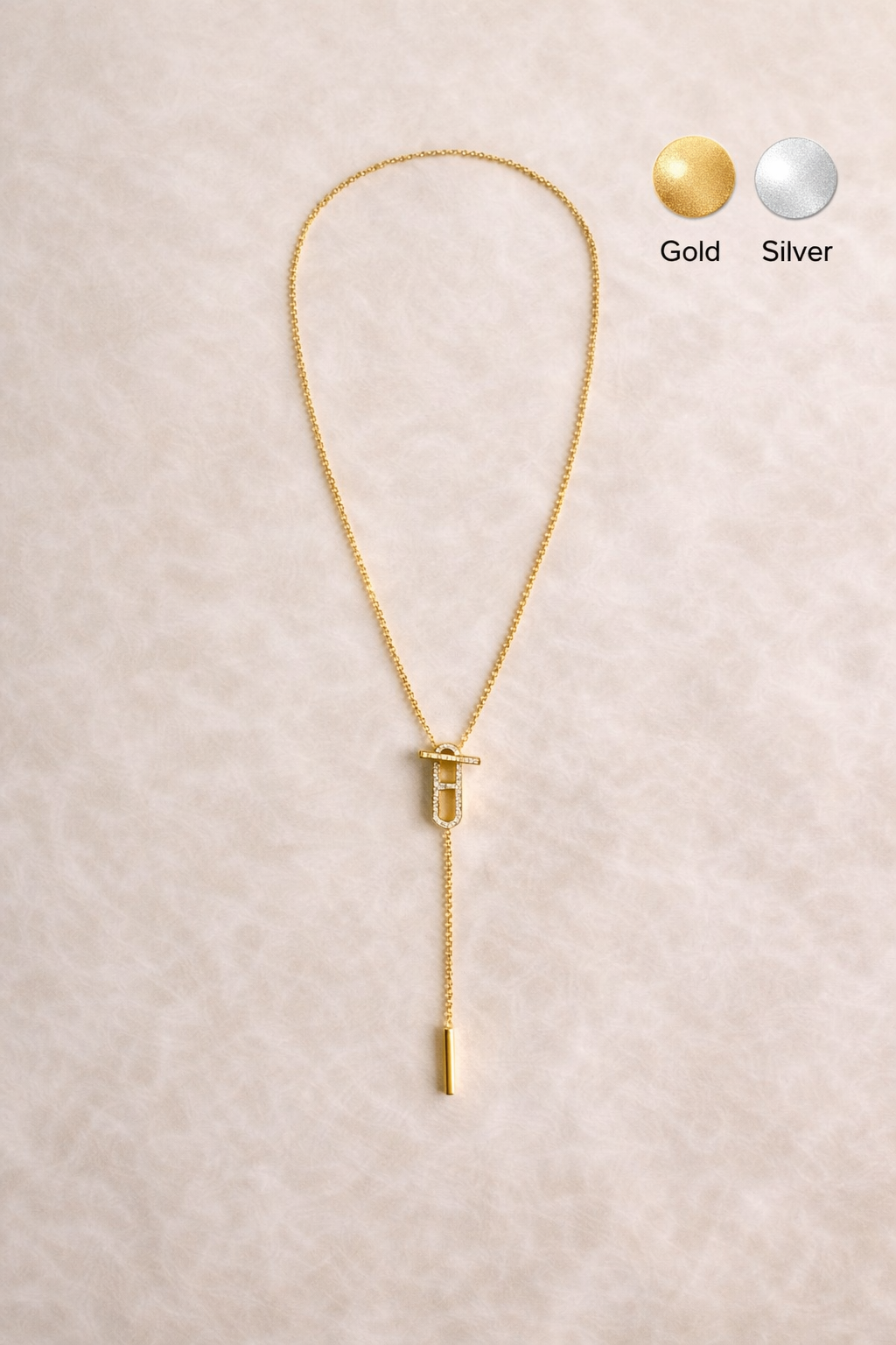 Envoûtant Collier Cravate Y Doré – Éclat Céleste