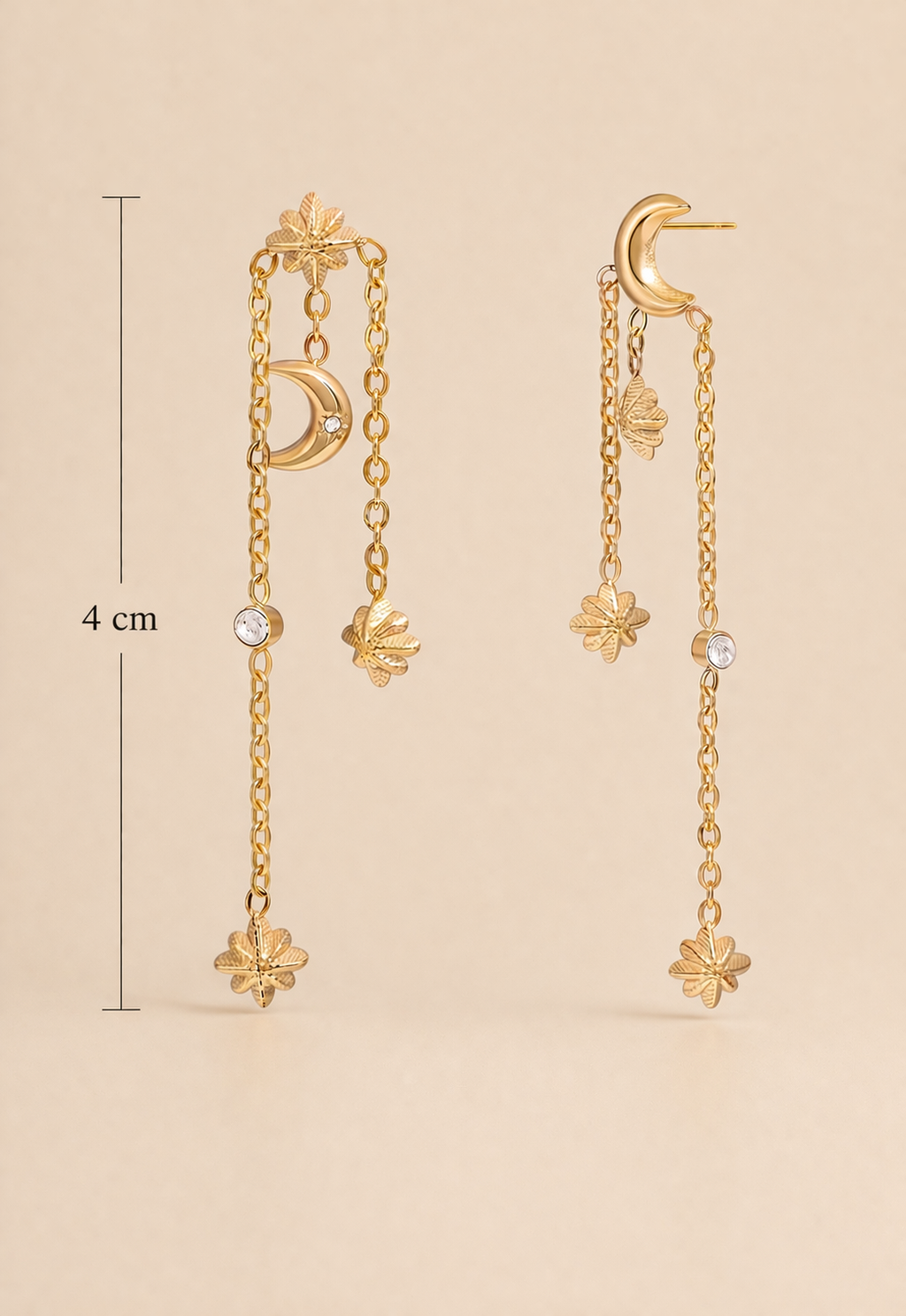 Radieuses Boucles Asymétriques Lune & Étoiles 
